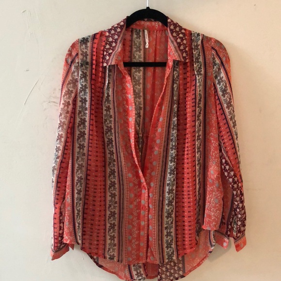 Free People Long Sleeve sheer blouse - XS - Picture 3 of 5